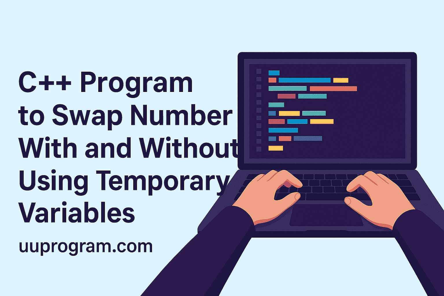 C++ Program to Swap Two Numbers with and without using varibles